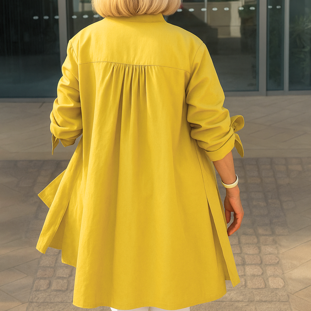 Margaret - Elegant Skjortblus Med Rosettärmar
