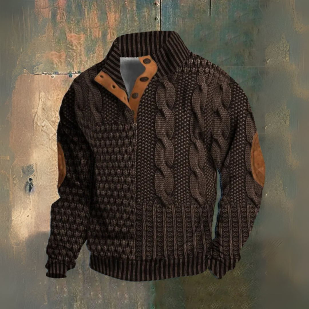 Mikael™ | Sweatshirt med Hög Krage Knappar