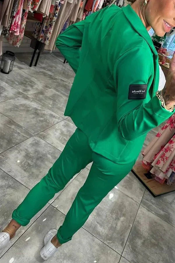 Zyora - Skräddarsytt Set med Mjuk Kavaj och Casual Joggers