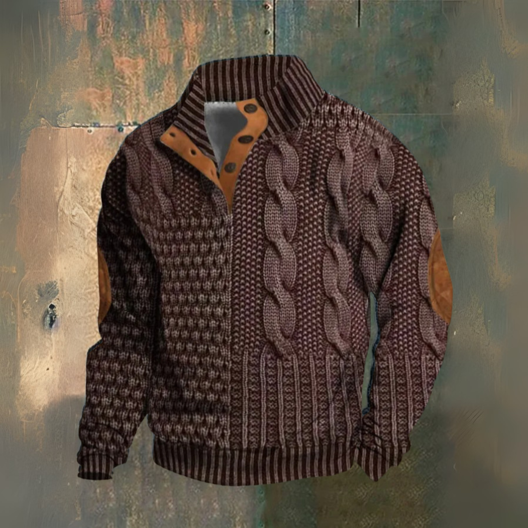 Mikael™ | Sweatshirt med Hög Krage Knappar