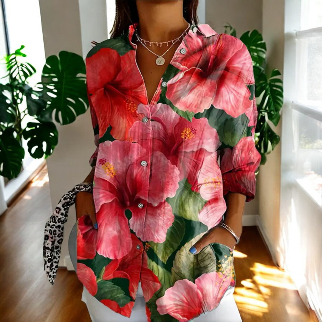 Gisela - Vintage Blommig Somrig Vardagsblus