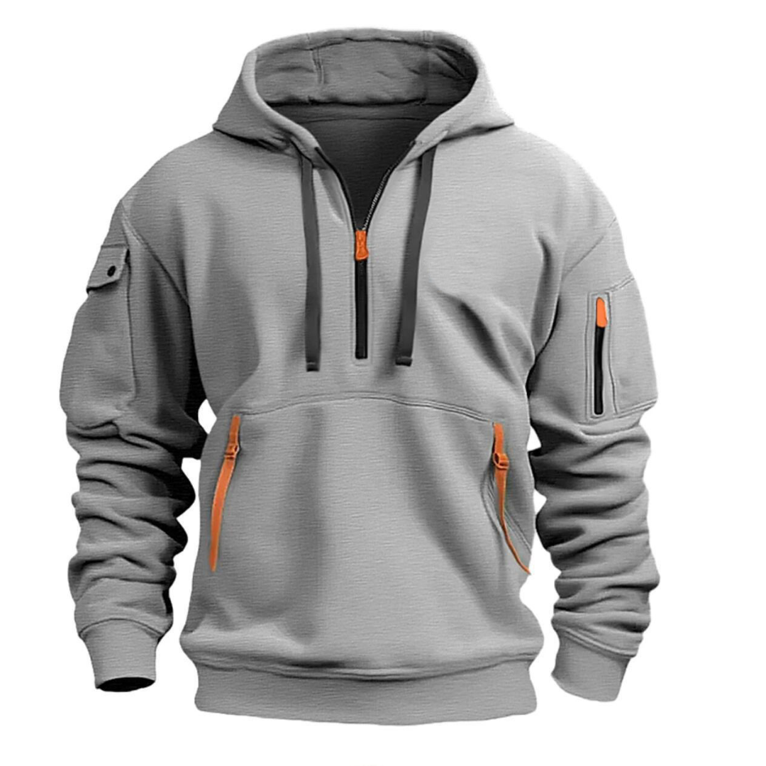 LARS – PRAKTISK HOODIE MED HALV DRAGKEDJA
