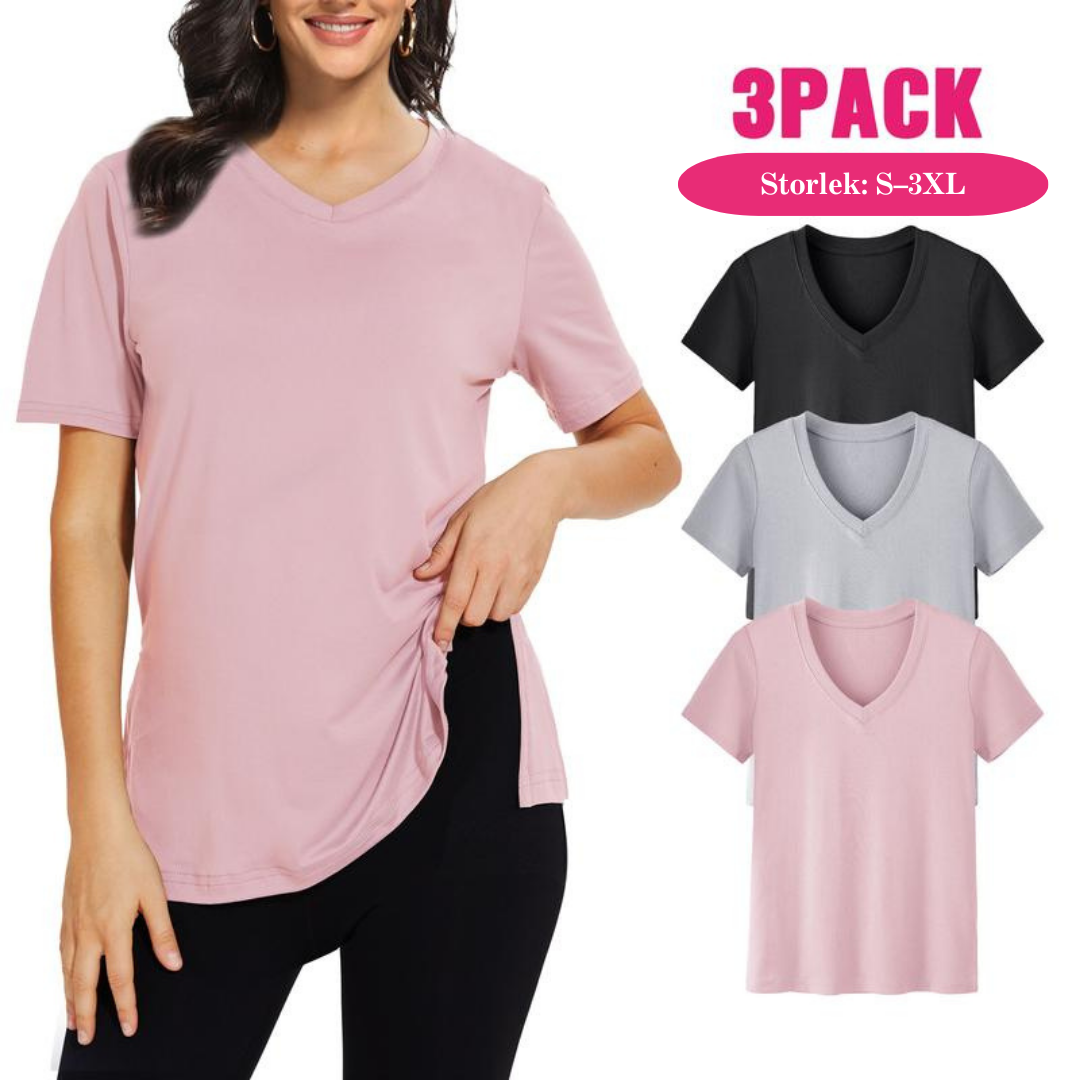 Elva - Avslappnad T-shirt med Lös Passform (3-pack)