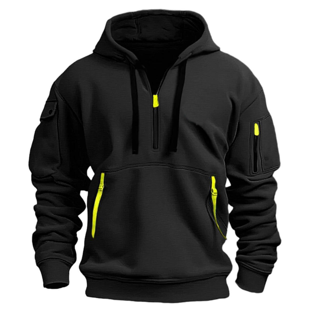 LARS – PRAKTISK HOODIE MED HALV DRAGKEDJA