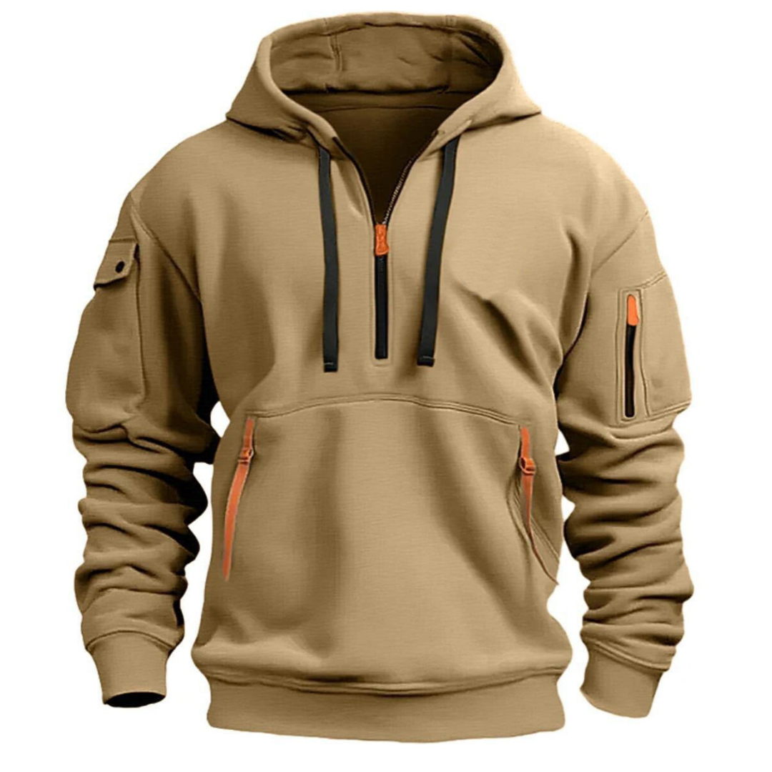 LARS – PRAKTISK HOODIE MED HALV DRAGKEDJA