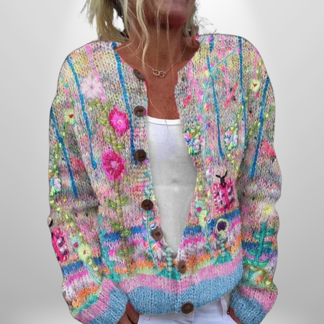 Ebba -  Blommönstrad Kofta