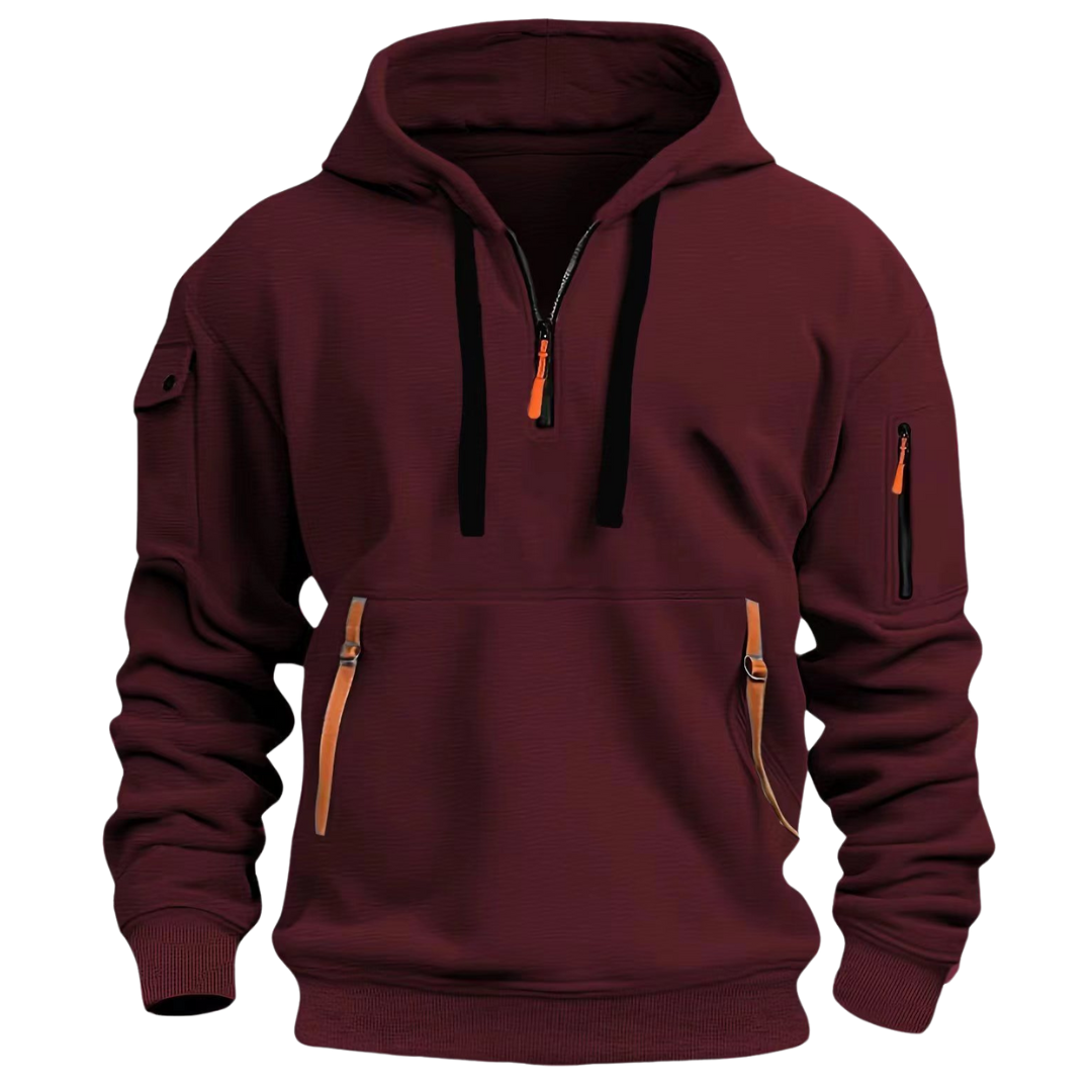 LARS – PRAKTISK HOODIE MED HALV DRAGKEDJA
