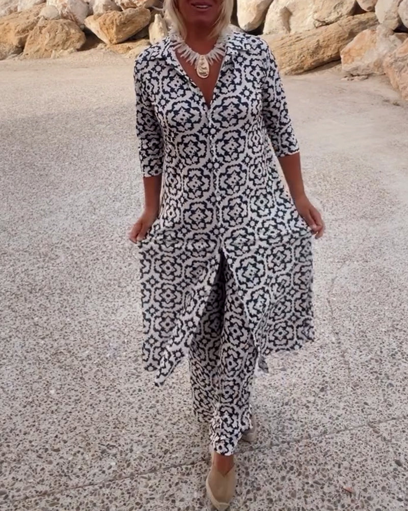 Elva - Vintageinspirerad Ensemble med Revers och Knappar