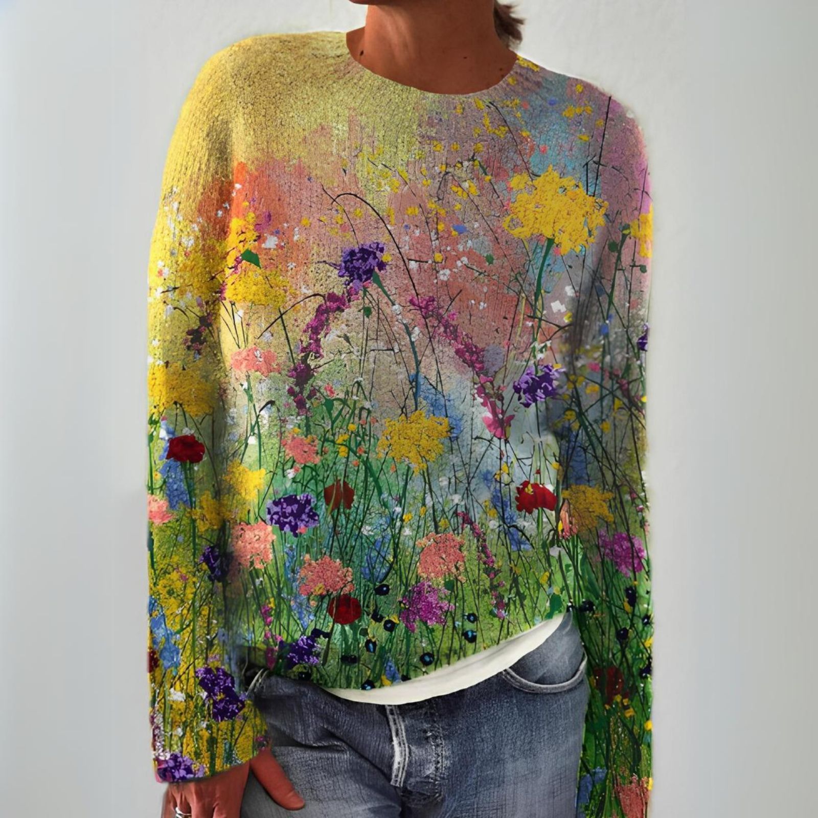 MAJKEN – TRÖJA MED ÄNGSBLOMMOR