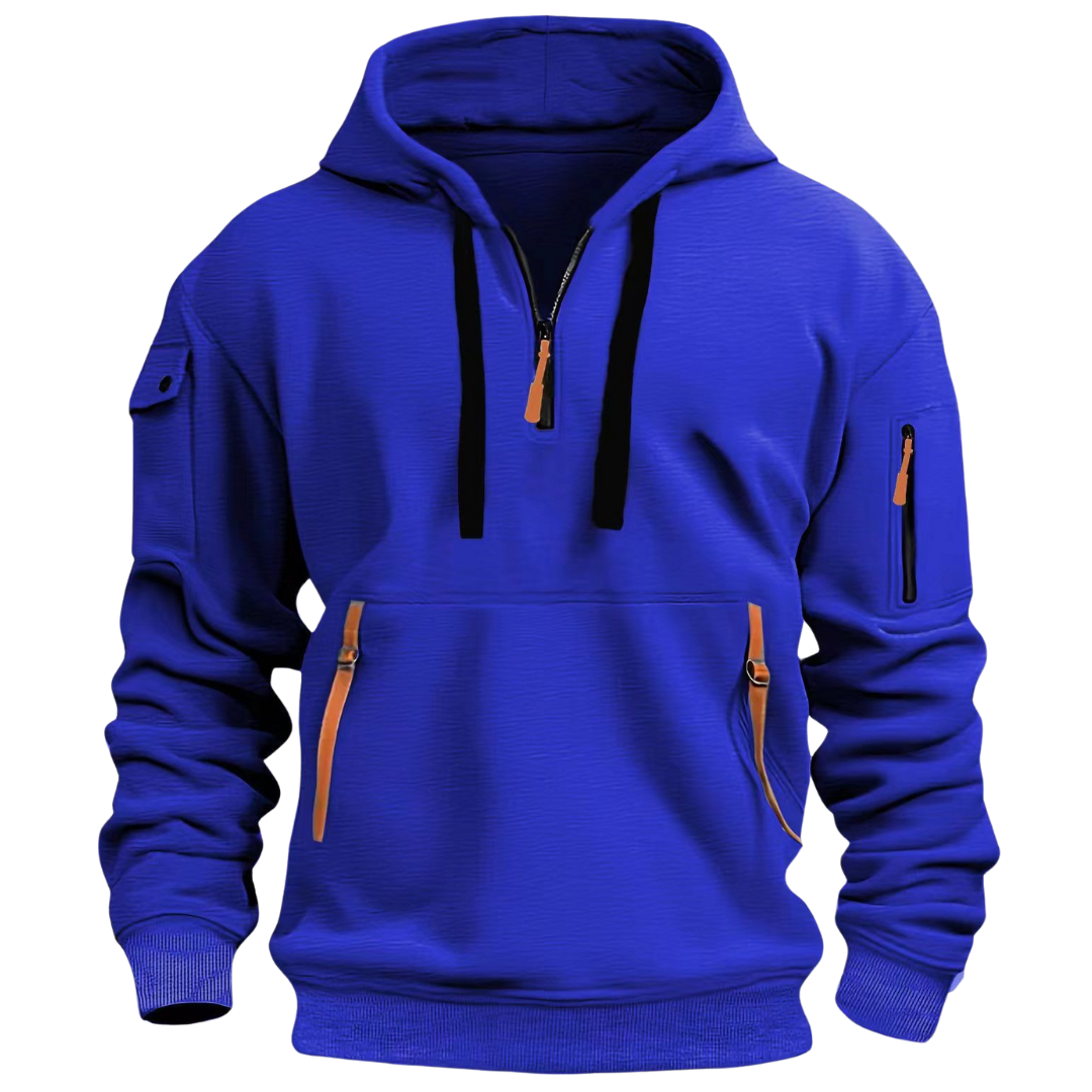 LARS – PRAKTISK HOODIE MED HALV DRAGKEDJA