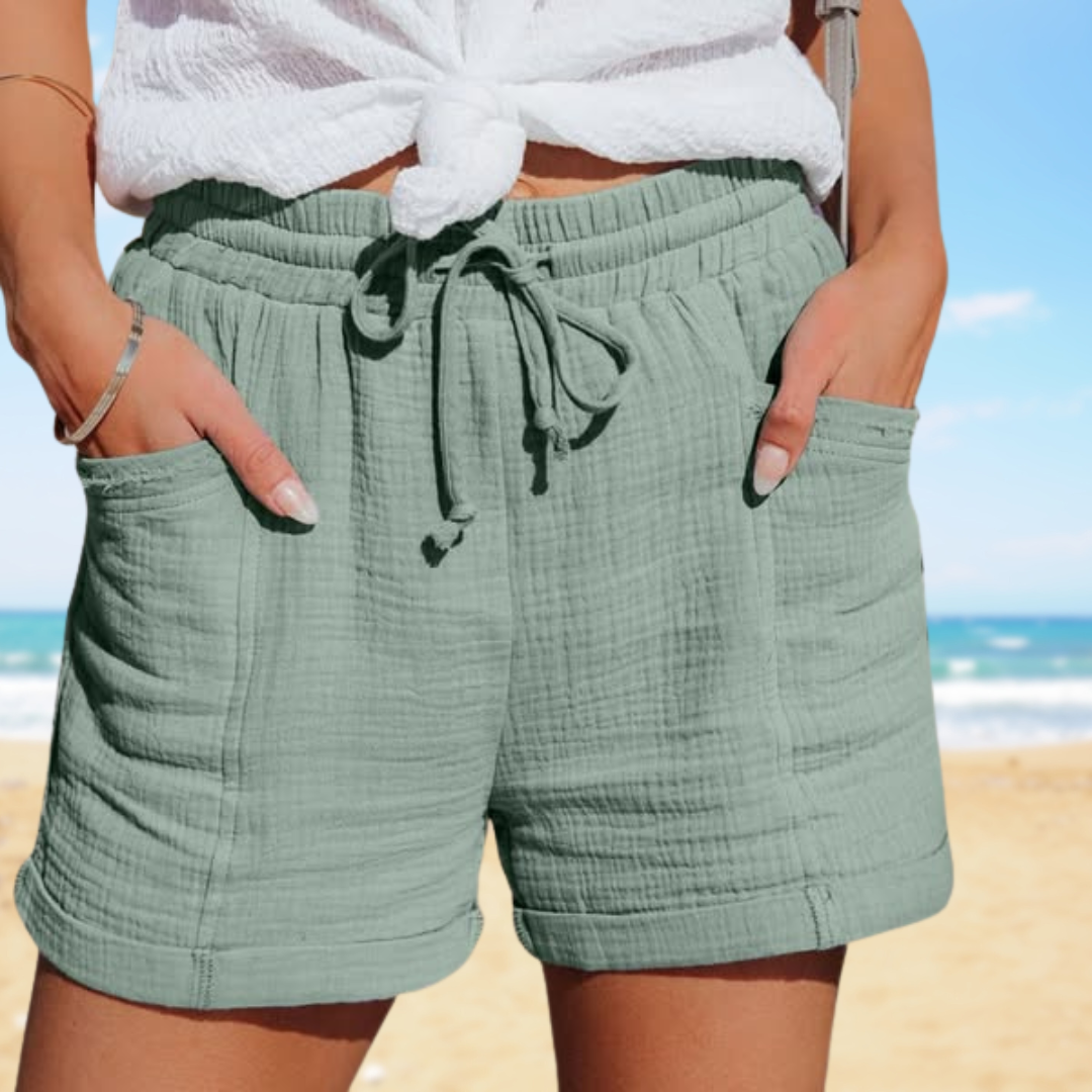 Chiara - Somriga avslappnade shorts med dragsko och fickor