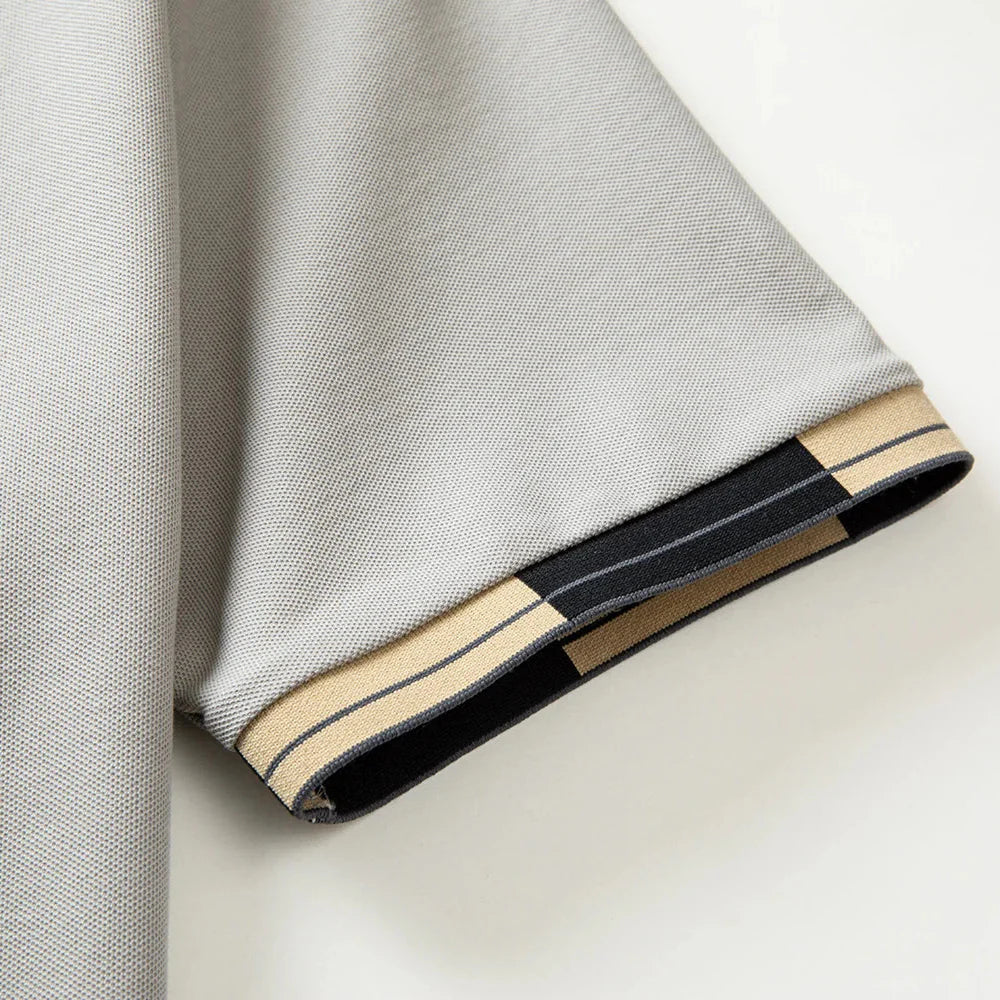 Marius – Elegant Pikétröja med Kontrasterande Detaljer