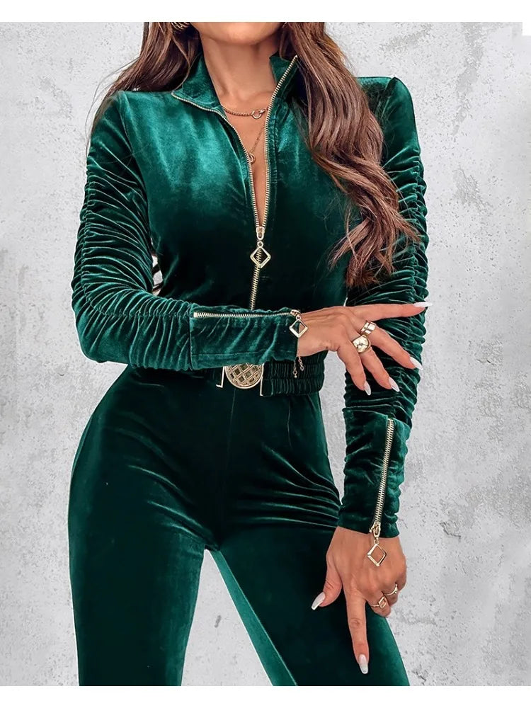 Scarlett - Elegant Velvet Jumpsuit