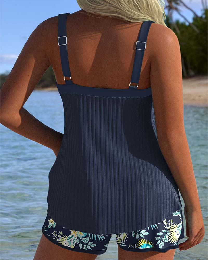 Briseis - Blommigt Mönstrat Tankini-set