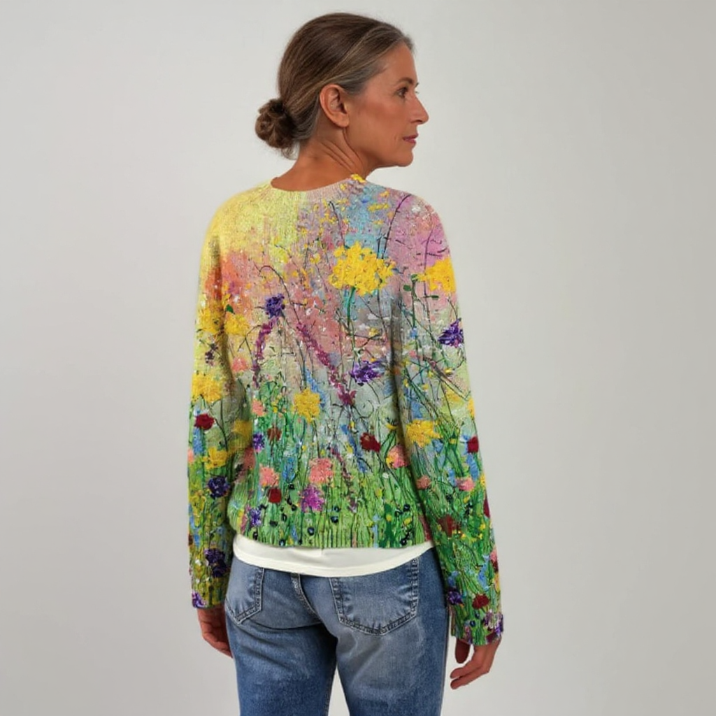 MAJKEN – TRÖJA MED ÄNGSBLOMMOR