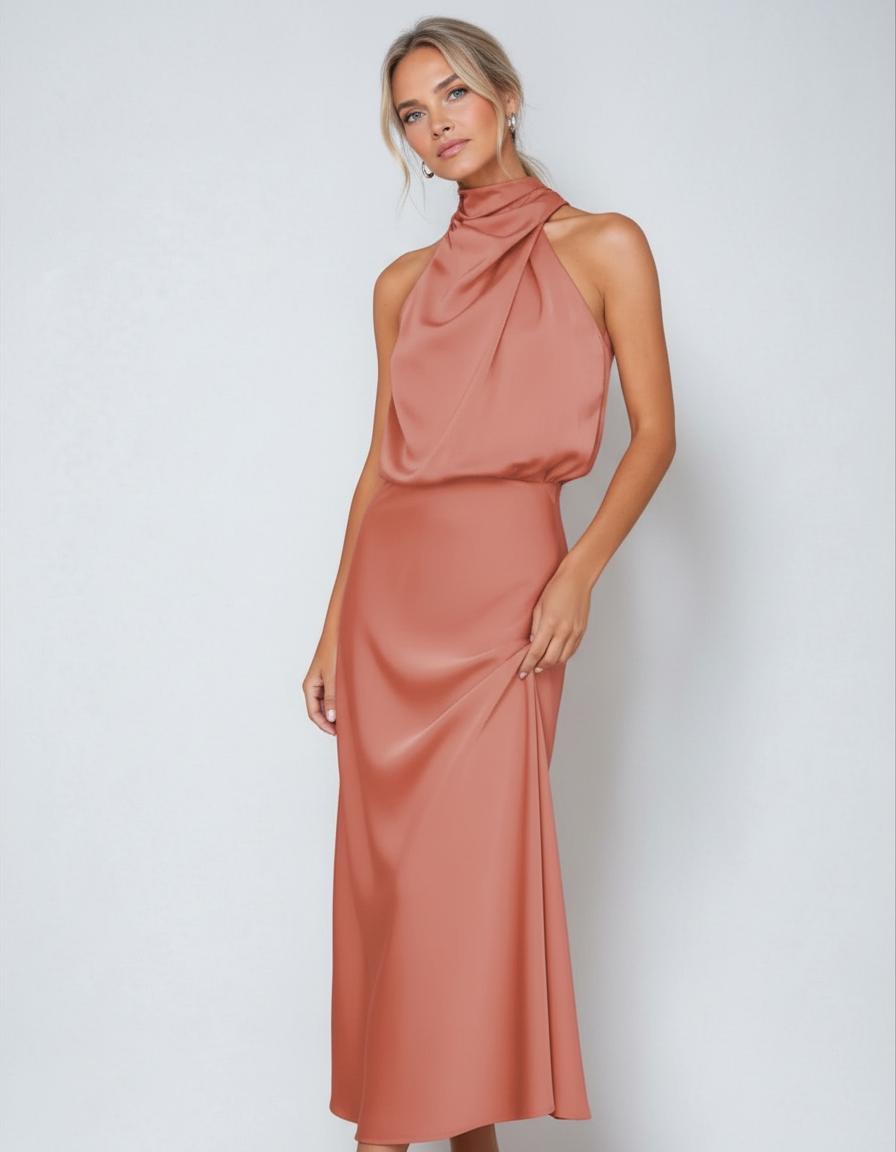 Solveig – Elegant Maxiklänning i Sidenlook