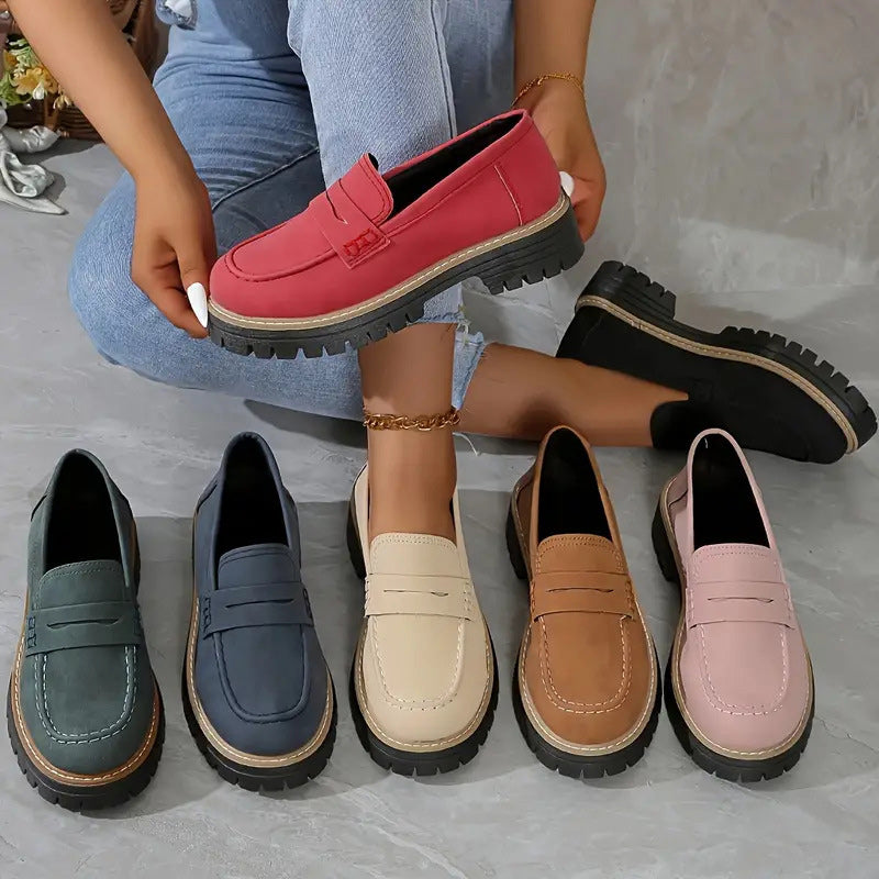 Emilia - Bekväma Chunky Loafers med Plattform