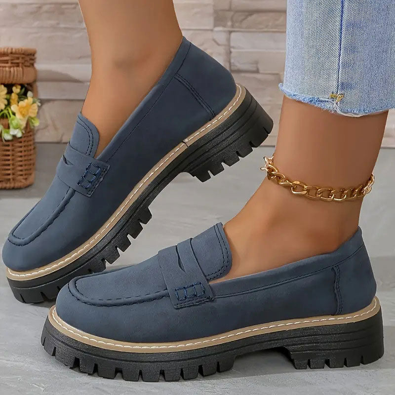 Emilia - Bekväma Chunky Loafers med Plattform