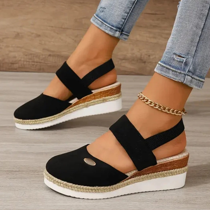 Monika - Ortopediska Sandaler med Platå, Andningsbara och Avslappnade